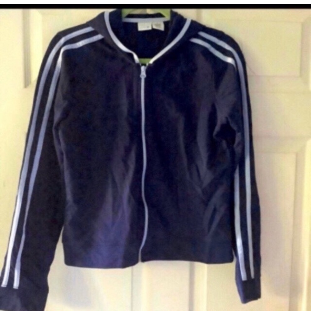 Y2K Vintage Prospirit Navy striped Zip up hoodie Size Small